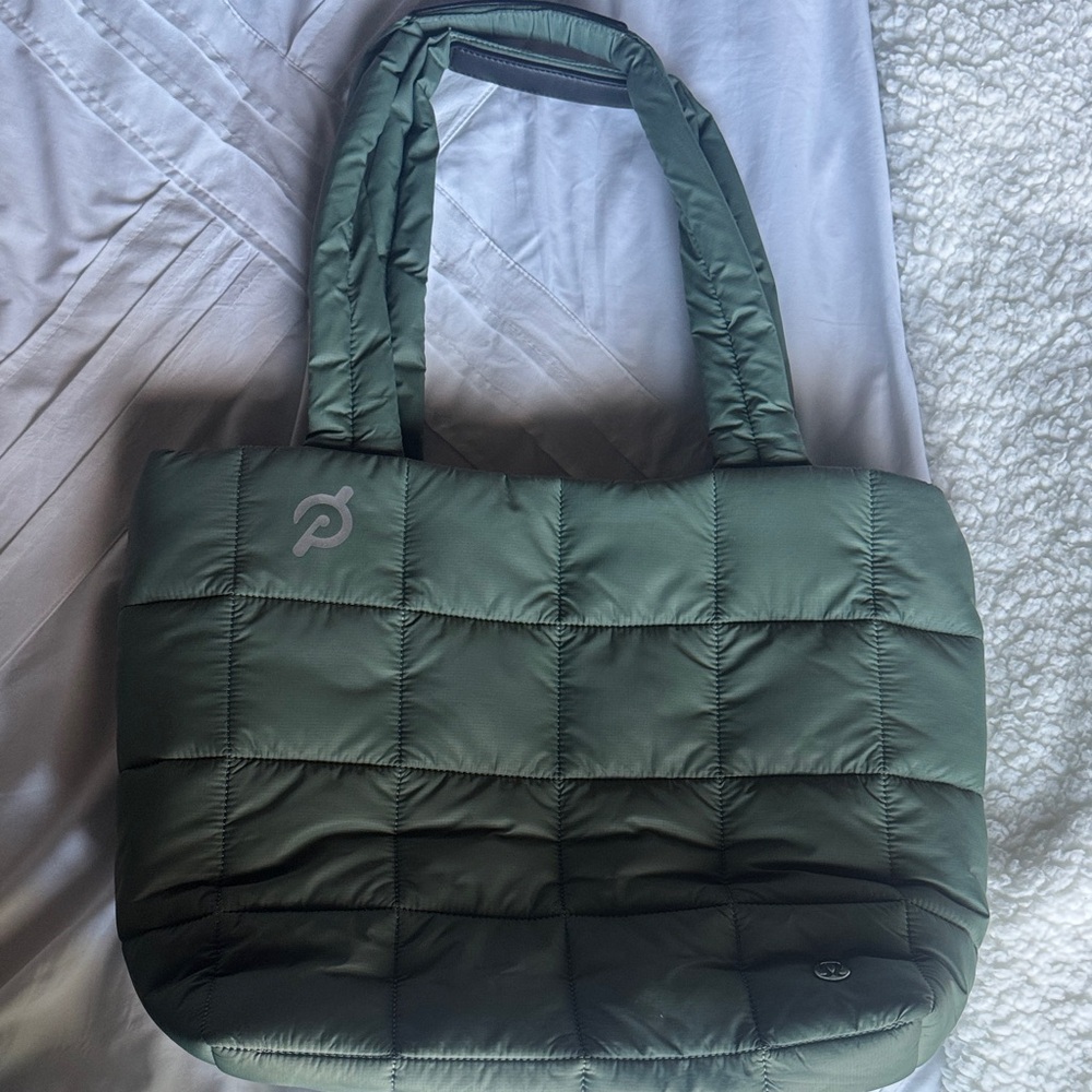 Peloton x Lululemon Green Quilted Tote Bag